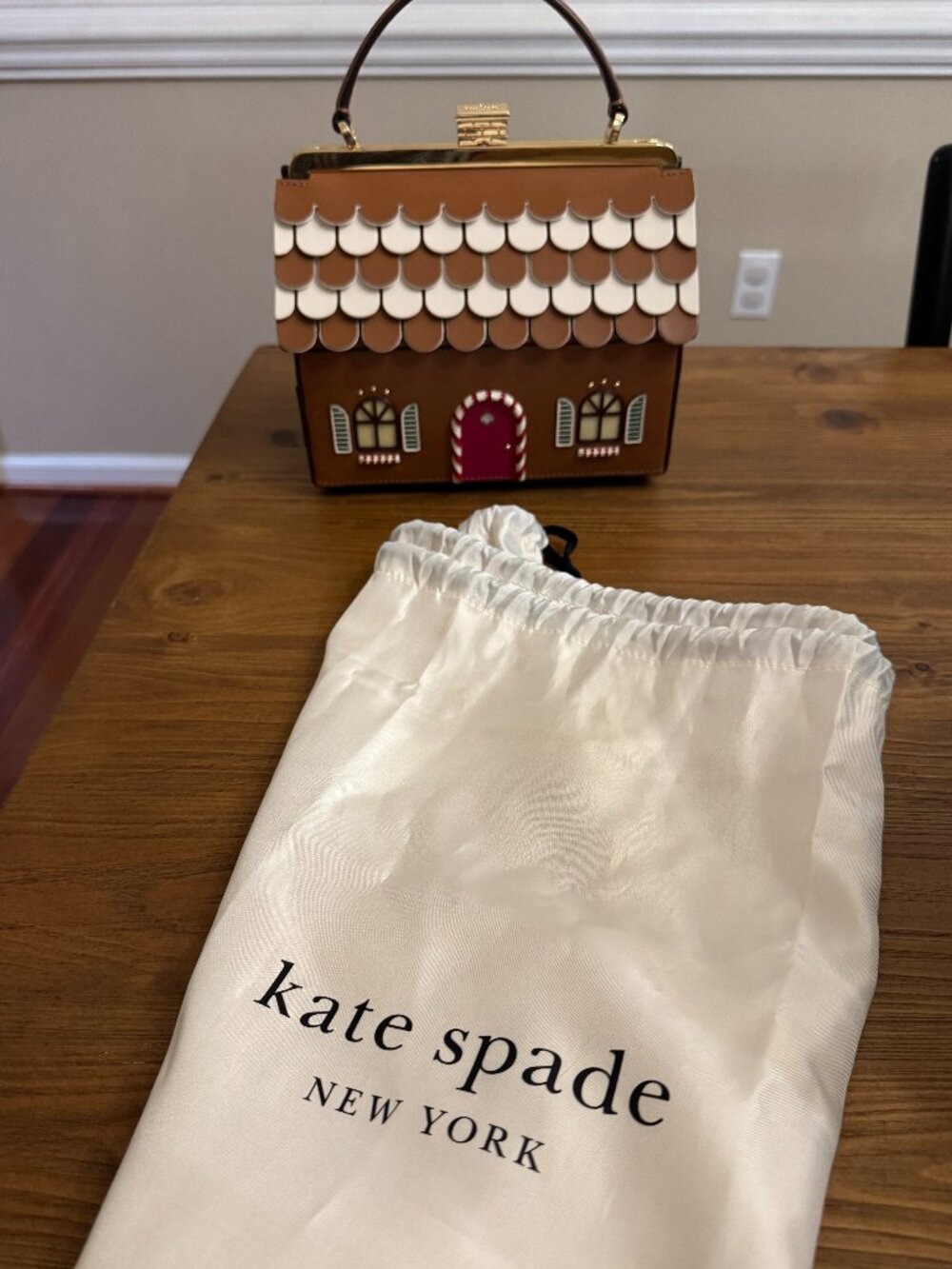 Kate Spade Handbag Gingerbread House Crossbody Brown - Picture 2 of 14